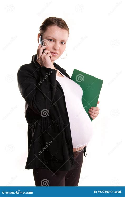 Pregnant Businesswoman Stock Photo Image Of Cell Girl
