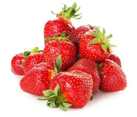 Bunch Of Strawberries Isolated On The White Background Stock Image