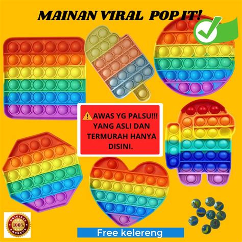 Jual Pop It Rainbow Mainan Pencet Viral Tiktok Shopee Indonesia