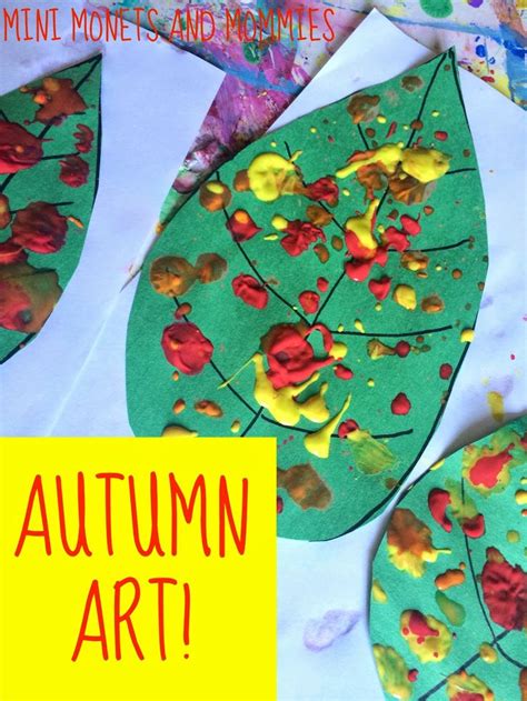 Fall Leaf Paint Splatter Kids Art Activity Preschool Crafts Fall