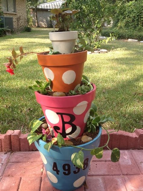 Stacked Flower Pots Craftiness Pinterest Pots Flower Pots And