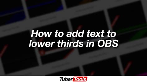 How To Add Text To Lower Thirds In Obs Youtube