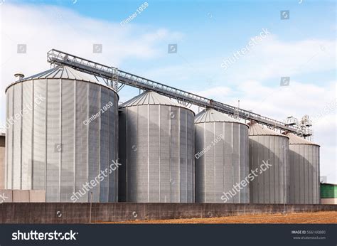 Agricultural Silos Building Exterior Storage Drying Stock Photo Edit