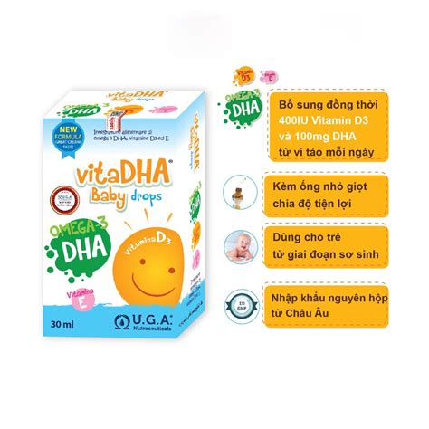 Vita DHA Baby Drops 30ml bổ sung DHA D3 cho trẻ sơ sinh và trẻ nhỏ