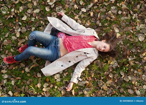 Girl Lying On The Ground Stock Image Image Of Loneliness 34598055