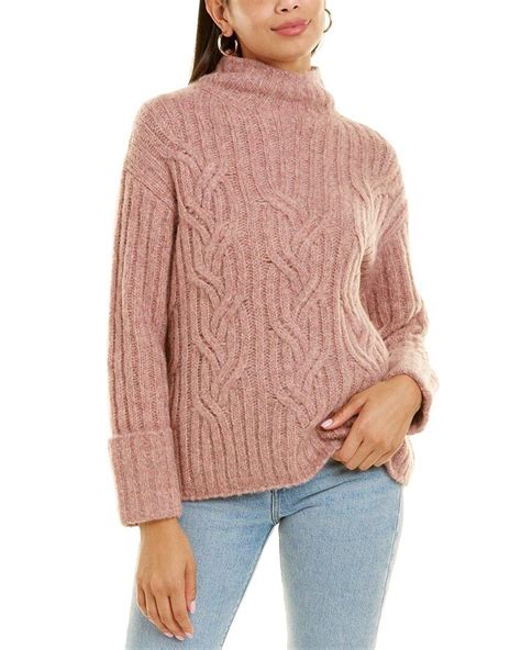 Vince Mirrored Cable Turtleneck Alpaca And Wool Blend Sweater Lyst