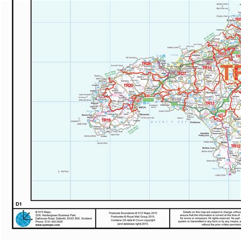 South West England Postcode District Wall Map Xyz Maps