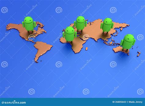 Android Os Operating System World Map Editorial Stock Photo