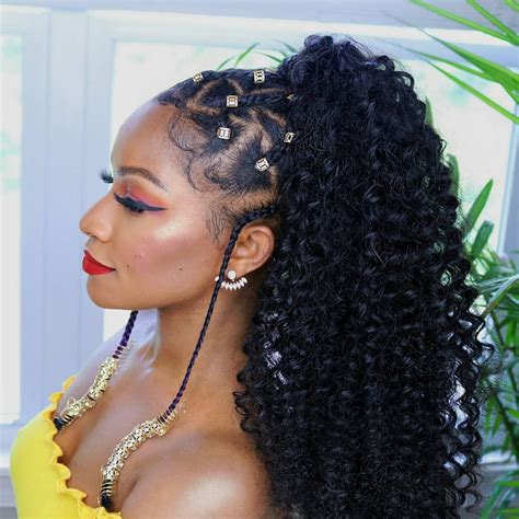 Pin By Meli On B Day Looks Weave Hairstyles Braided Hair Ponytail