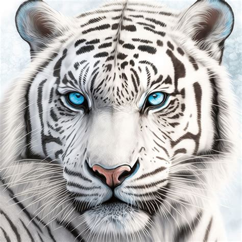 White Tiger With Blue Eyes Digital Print High Quality 300 Dpi Etsy