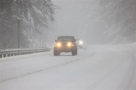 Driving In Severe Winter Weather Stock Image Image Of Coastal Safety