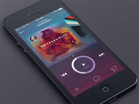Music player + (also known as music apps) is a free online music player. Media Players In Mobile User Interfaces - 37 Examples