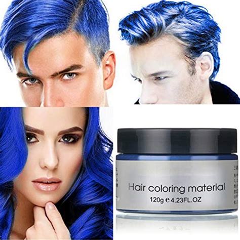 Hair Color Wax Blue Unisex Natural Temporary Modeling Fashion Colorful DIY Hair Color Wax Mud