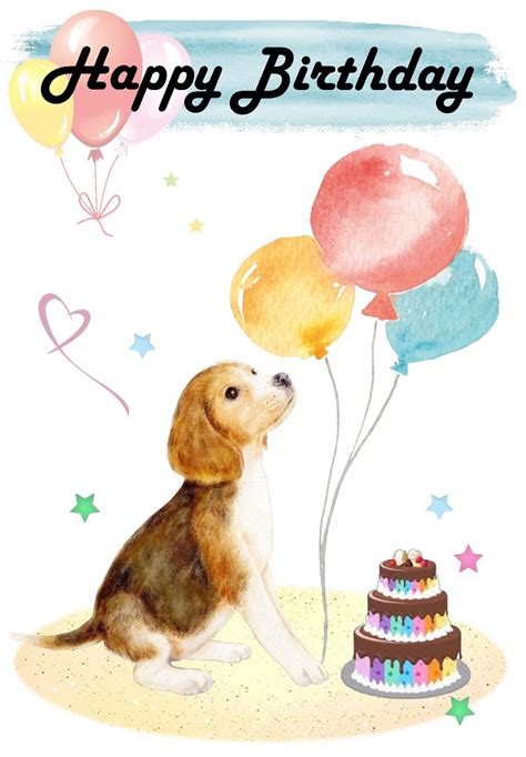 Beagle Dog Happy Birthday Card 6 X 4 Etsy