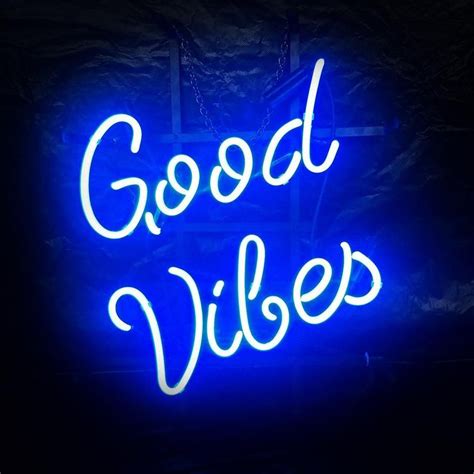 Good Vibes Neon Led Sign Good Vibes Neon Wall Light Etsy Blue