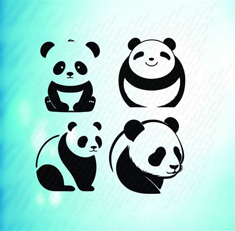 Panda Svg Bundle In Svg Png Eps And Dxf Etsy