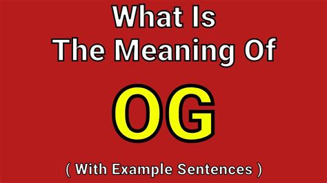 Meaning Of Og Og English Vocabulary Most Common Words In English