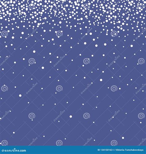 Winter Dark Blue Background With Snowflakes Snow Seamless Pattern