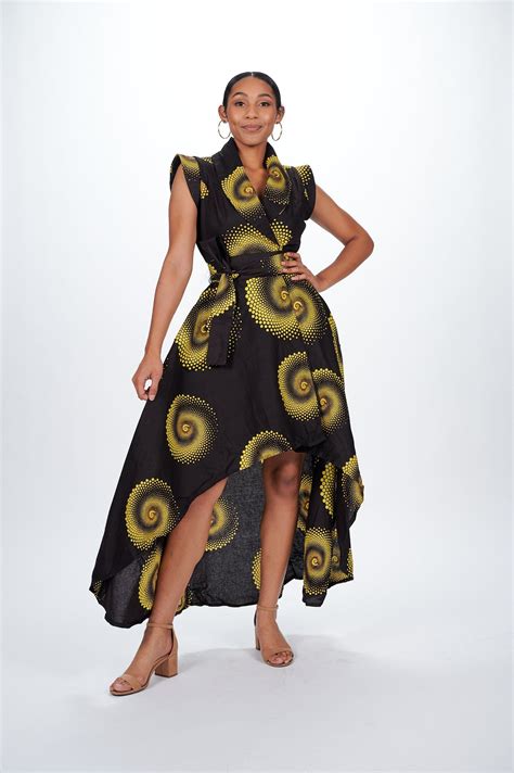Tiara African Print Wrap Dress Printed Wrap Dresses African Print Dress Print Dress