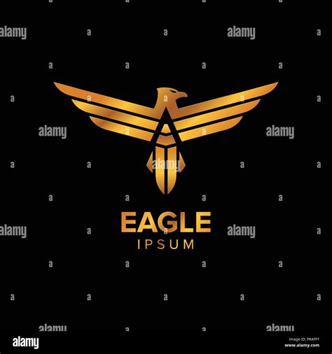 Creative Luxury Eagle Logo Design Concept Design With Gold Color