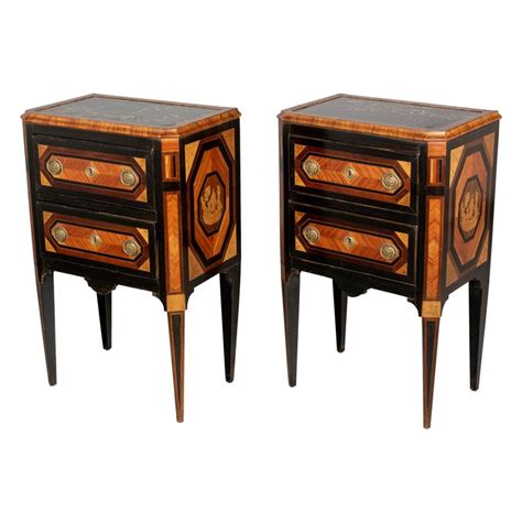 Pair Of Italian Neoclassical Style Marquetry Side Tables At 1stdibs