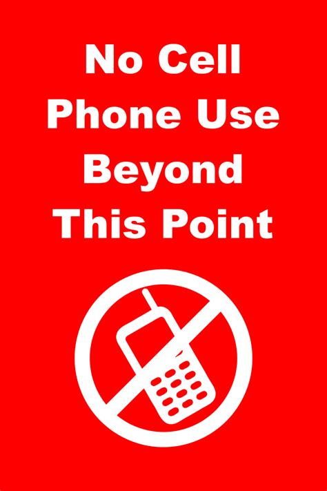 No Cell Phone Use Beyond This Point Custom Signs