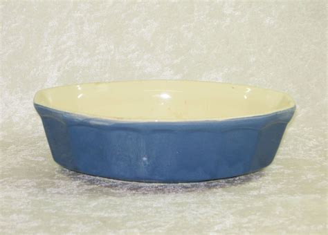Vintage Blue Mccoy Pottery Ovenproof Ovenware Oval Bowl 707d 7070 Usa