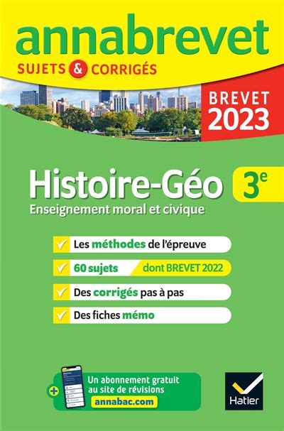Annales Du Brevet Annabrevet 2023 Histoire Géographie Emc 3e Méthodes