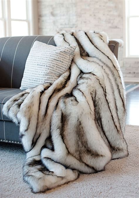 Norwegian Fox Limited Edition Faux Fur Throw Blankets Fabulous Furs