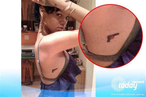 Rihanna Gun Tattoo Removed