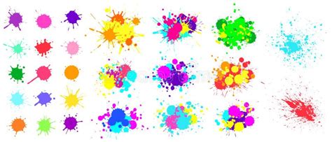 Color Splatter Colorful Paint Splash Bright Painted Drip Drops And