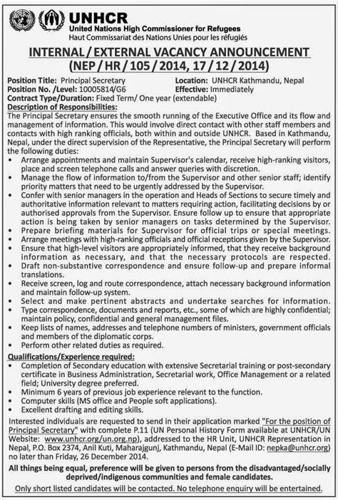 Job Vacancy In United Nations High Commissioner For Refugees Jobs In Nepal