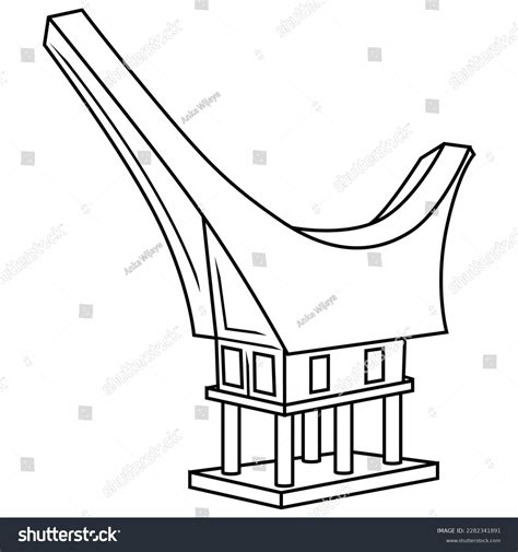 Sulawesi Traditional House Vector Icon Image Stock Vector Royalty Free