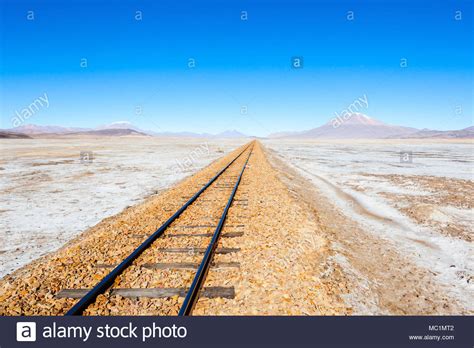 Old Railway In Salar De Uyuni Salt Flat Bolivia Stock Photo Alamy