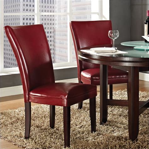 X4 red, leather dining room chairs, condition is good. Hartford Bonded Red Leather Dining Chair in Dark Cherry ...