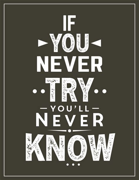 If You Never Try You Will Never Know Motivational Quotes 5319312 Vector