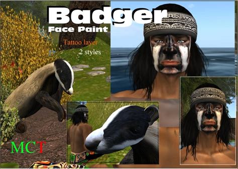 Second Life Marketplace Badger Face Paint Box
