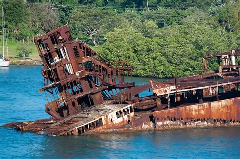 Rusting Sunken Ship Abandoned Ships Ghost Ship Scenery