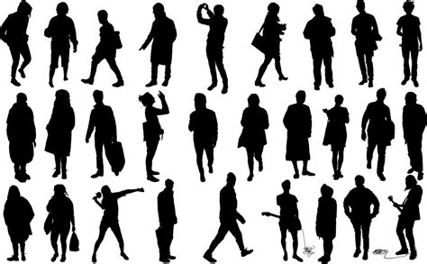 Silhouettes Of People Walking And Talking On Their Cell Phones In