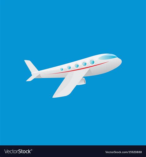 Cartoon Airplane Flying In Blue Sky Royalty Free Vector