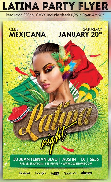 latina party flyer print templates graphicriver