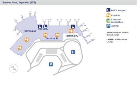 Mapa Do Aeroporto De Buenos Aires Terminais Aeroportuários E Portões