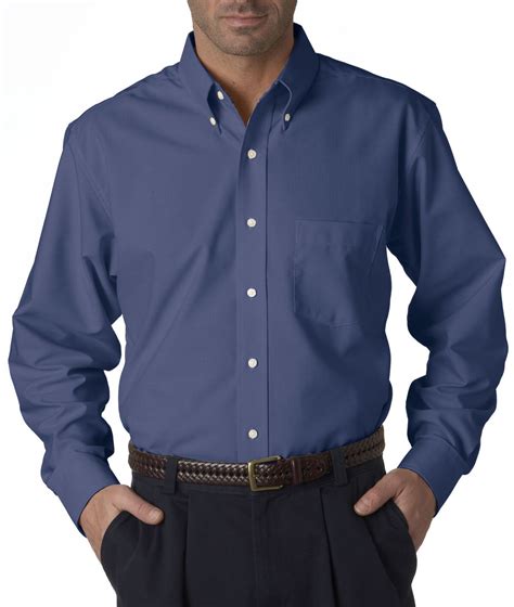 Ultraclub Mens Classic Wrinkle Free Long Sleeve Button Down Oxford