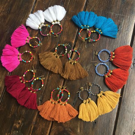 Bohemian Tassel Earrings By Indafam Brincos Artesanais Brincos