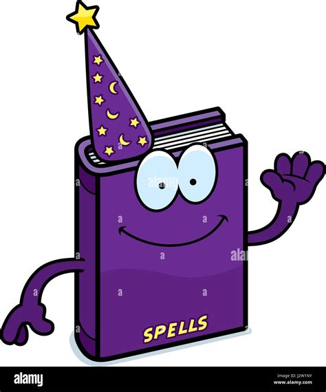 A Cartoon Illustration Of A Spell Book Waving Stock Vector Image And Art