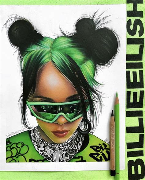 Billie Eilish By Isabella Drawsss On Instagram Celebrity Drawings