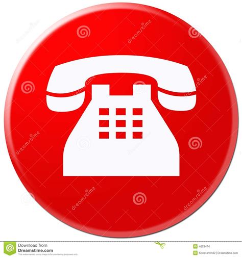 Red Icon With Symbol Of Phone Stock Images Image 4653474