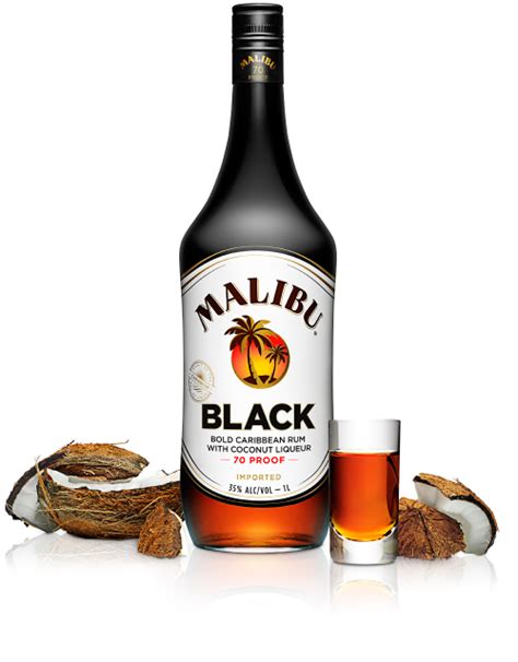 Malibu is a coconut flavored liqueur, made with caribbean rum, and possessing an alcohol content by volume of 21.0 % (42 proof). Malibu Black - Malibu Rum Drinks
