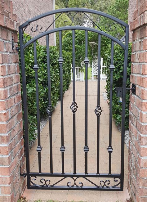The concept originally referred to the gap or hole in the wall or fence, rather than a barrier which closed it. Large 6't 3'w Wrought Iron Donovan Yard Entrance Gate