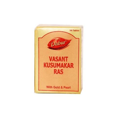 Dabur Vasant Kusumakar Ras With Gold And Pearl Pack Of 100tab Ayubazar